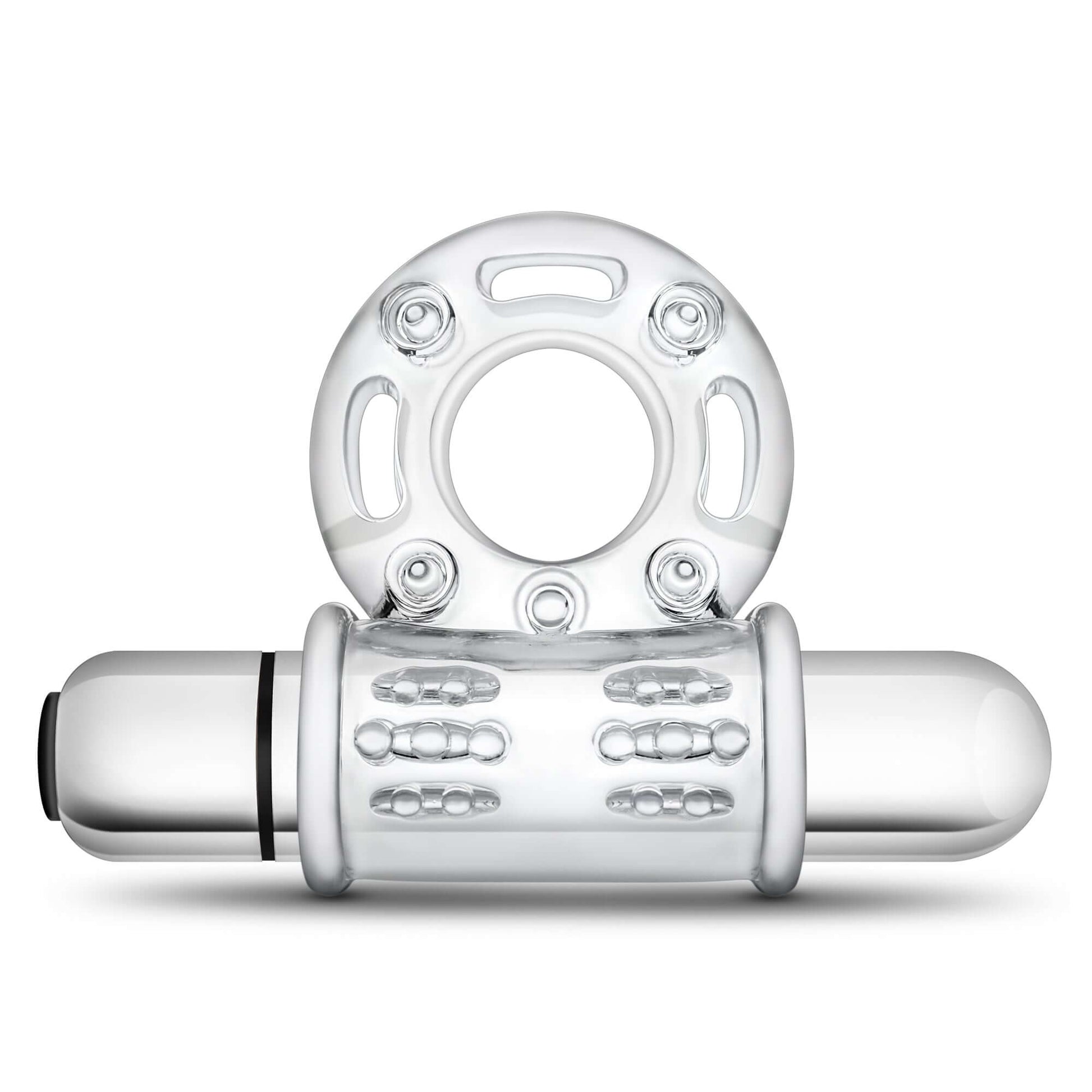 Stay Hard 10 Function Vibrating Bull Ring - Clear | 853858007345 | Available at EroticWarehouse.com