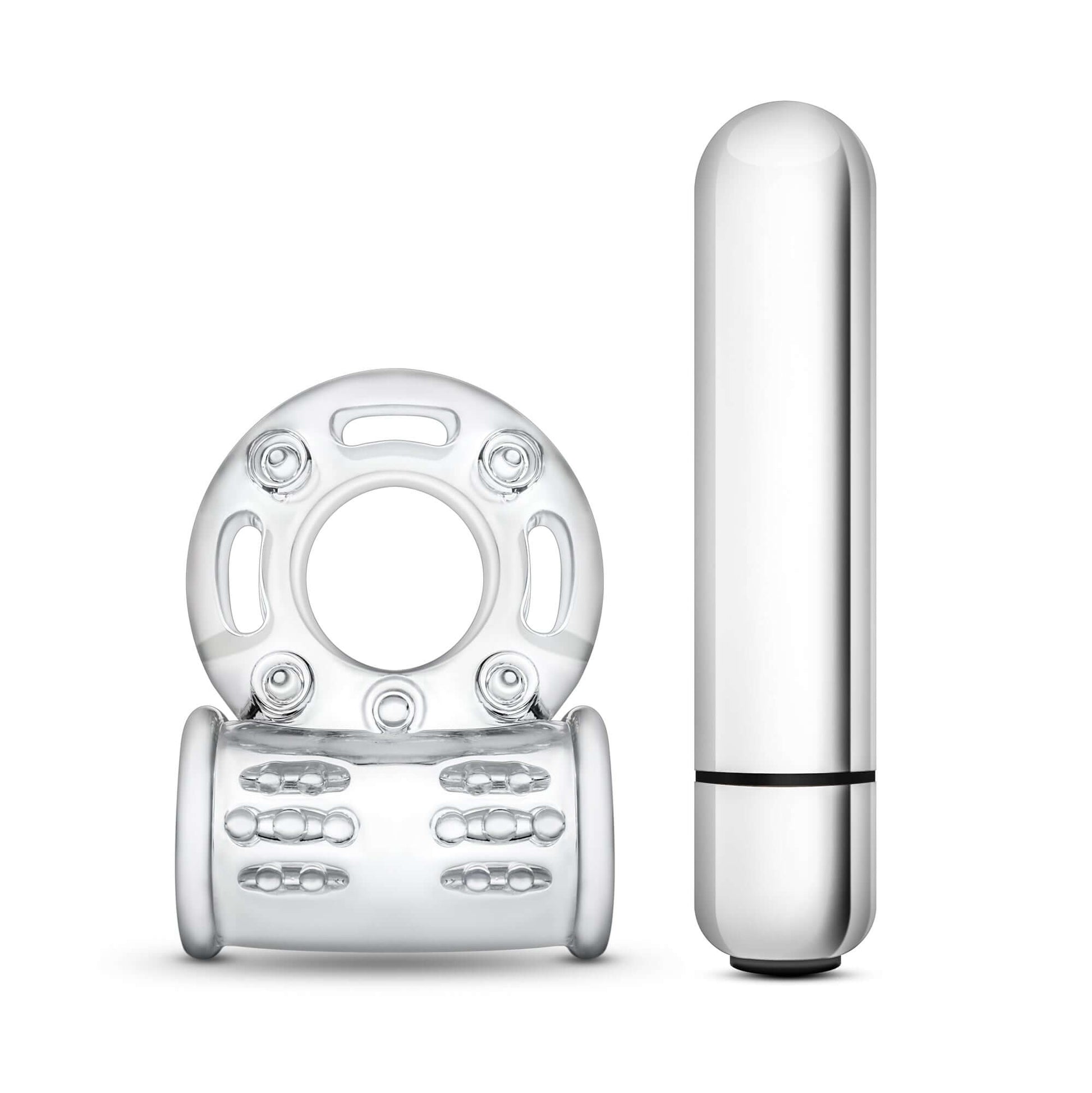 Stay Hard 10 Function Vibrating Bull Ring - Clear | 853858007345 | Available at EroticWarehouse.com