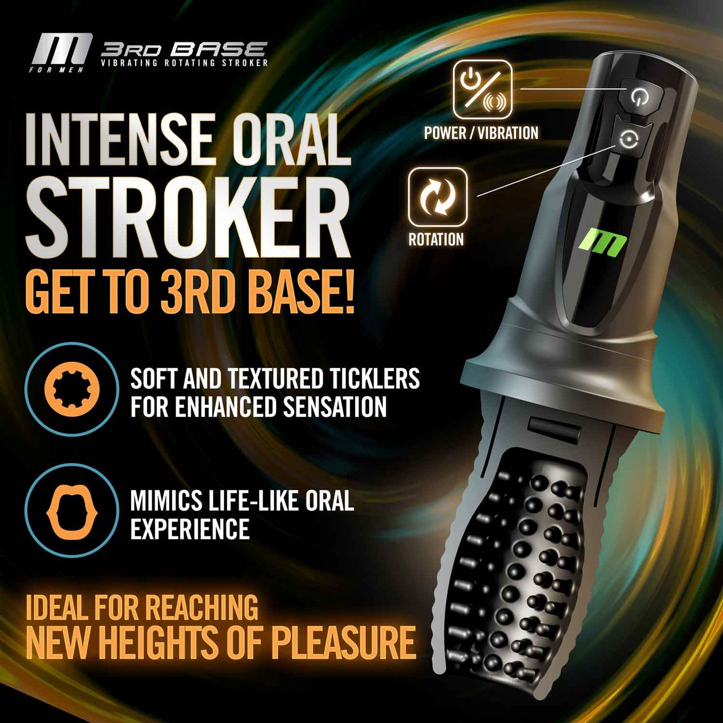 M for Men - 3rd Base - Black | 810138370469 | Available at EroticWarehouse.com
