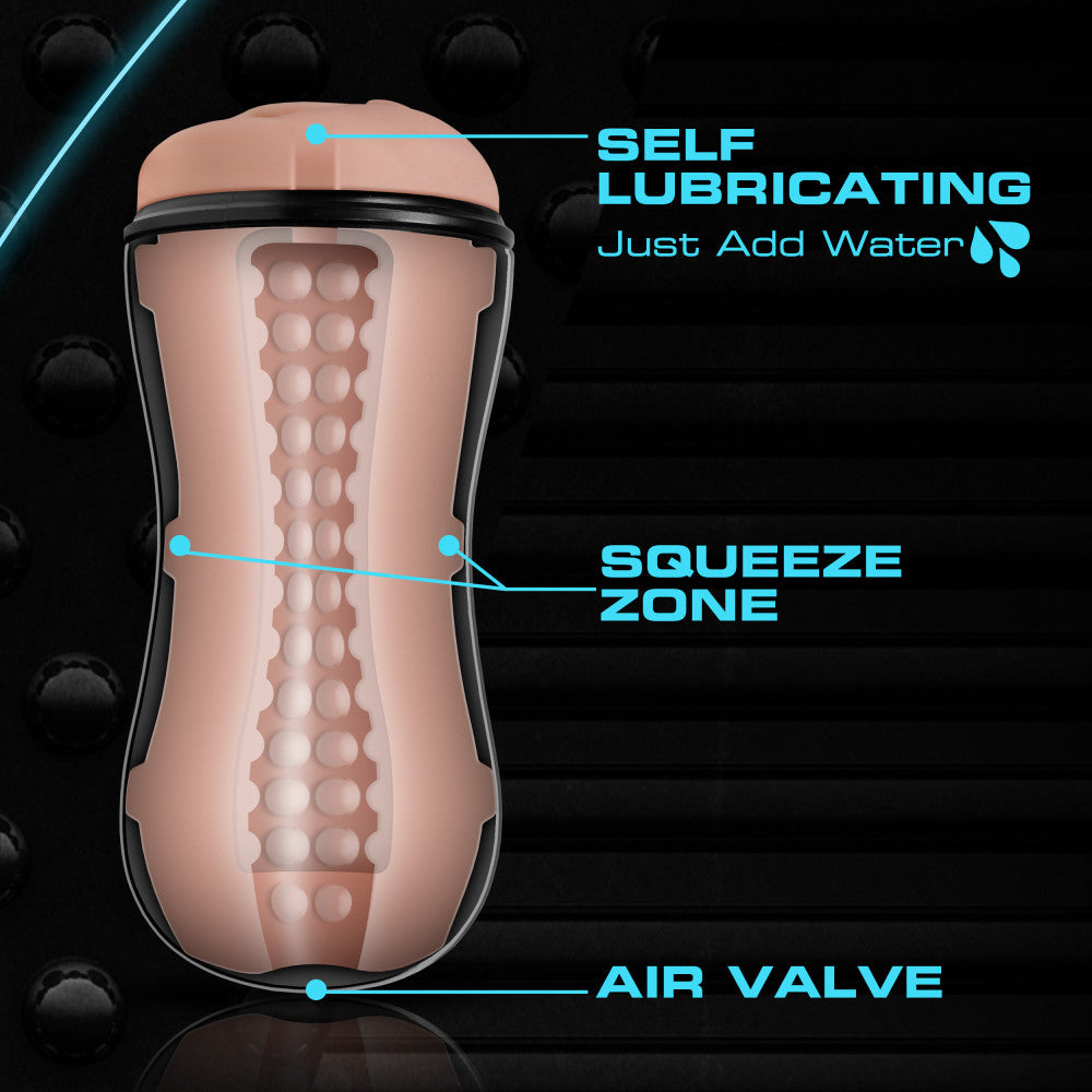 M for Men - Soft and Wet - Pussy With Pleasure Orbs - Self Lubricating Stroker Cup - Vanilla | 819835025504 | Available at EroticWarehouse.com