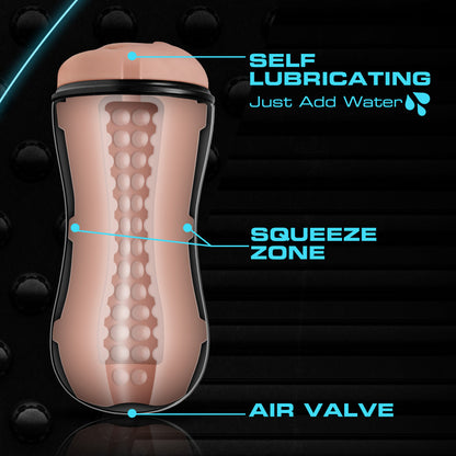 M for Men - Soft and Wet - Pussy With Pleasure Orbs - Self Lubricating Stroker Cup - Vanilla | 819835025504 | Available at EroticWarehouse.com