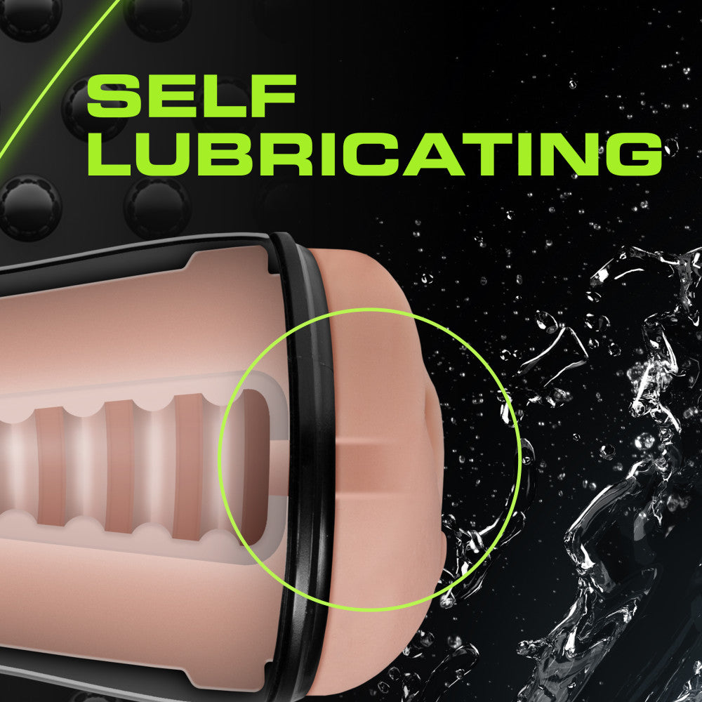 M for Men - Soft and Wet - Pussy With Pleasure Ridges - Self Lubricating Stroker Cup - Vanilla | 819835025498 | Available at EroticWarehouse.com