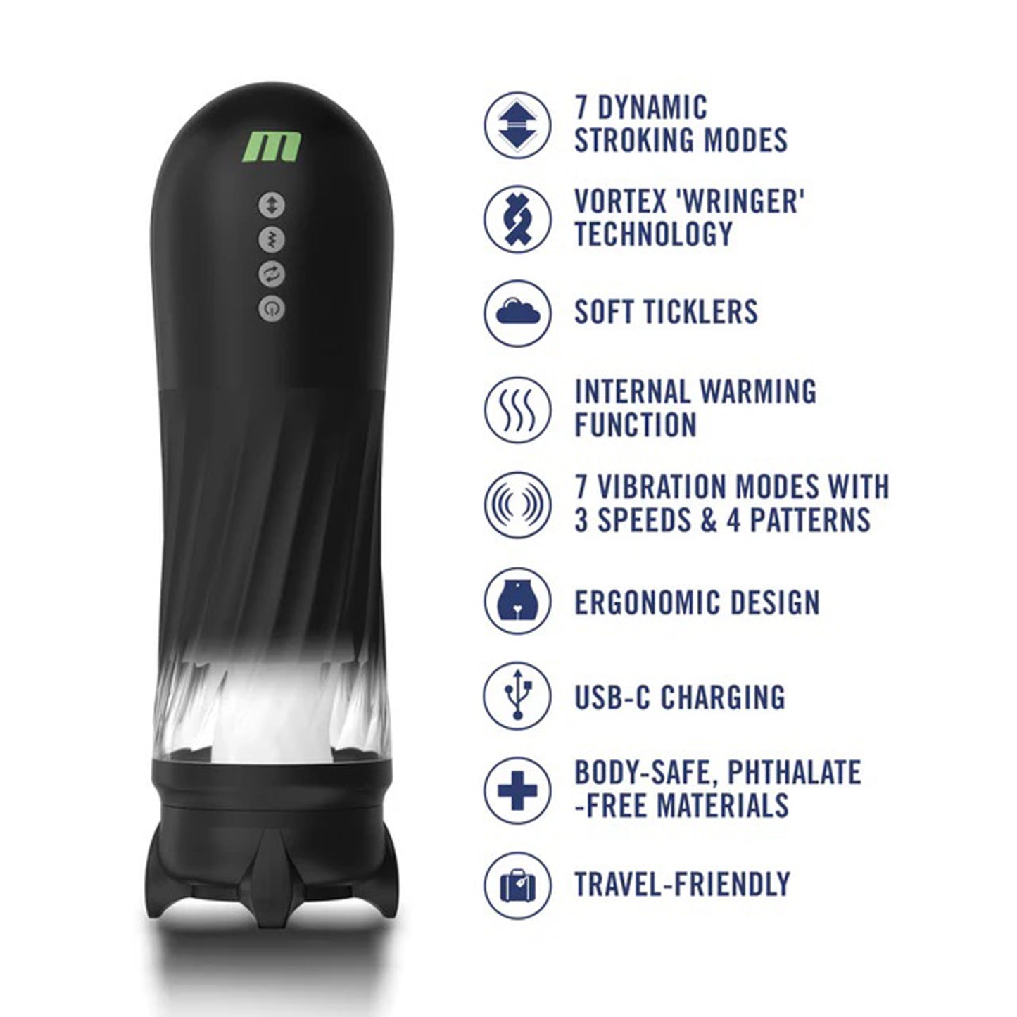 Quantumx Triple Action Automatic Stroker - Black | 810138371077 | Available at EroticWarehouse.com