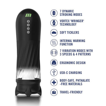 Quantumx Triple Action Automatic Stroker - Black | 810138371077 | Available at EroticWarehouse.com