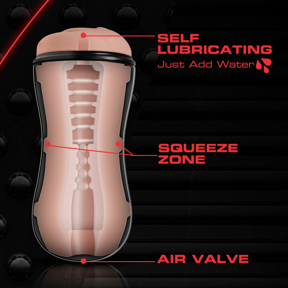 M for Men - Soft and Wet - Pussy With Pleasure Ridges and Orbs - Self Lubricating Stroker Cup - Vanilla | 819835025528 | Available at EroticWarehouse.com