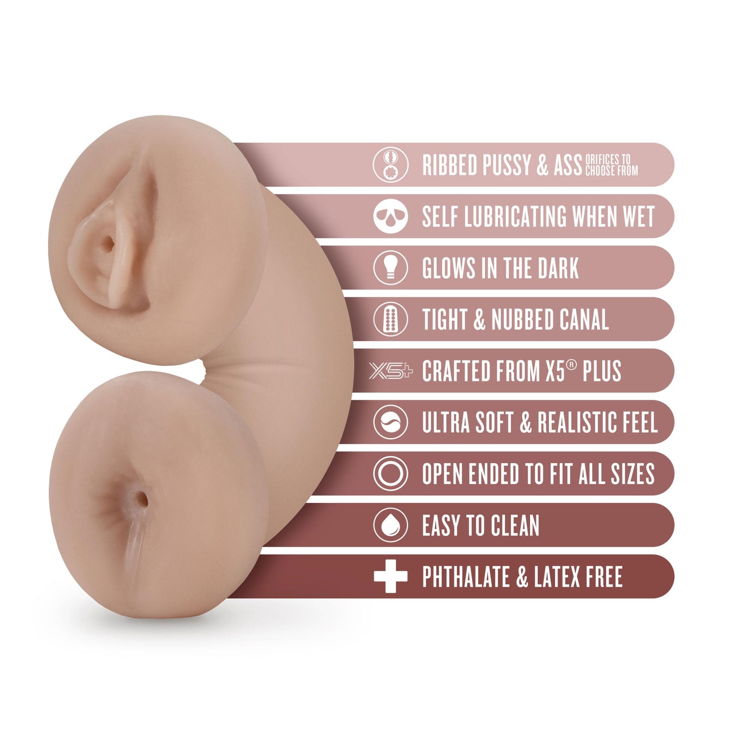 Enlust - Tasha - Soft and Wet Glow in the Dark Pussy And Ass Style Stroker | 810138370032 | Available at EroticWarehouse.com
