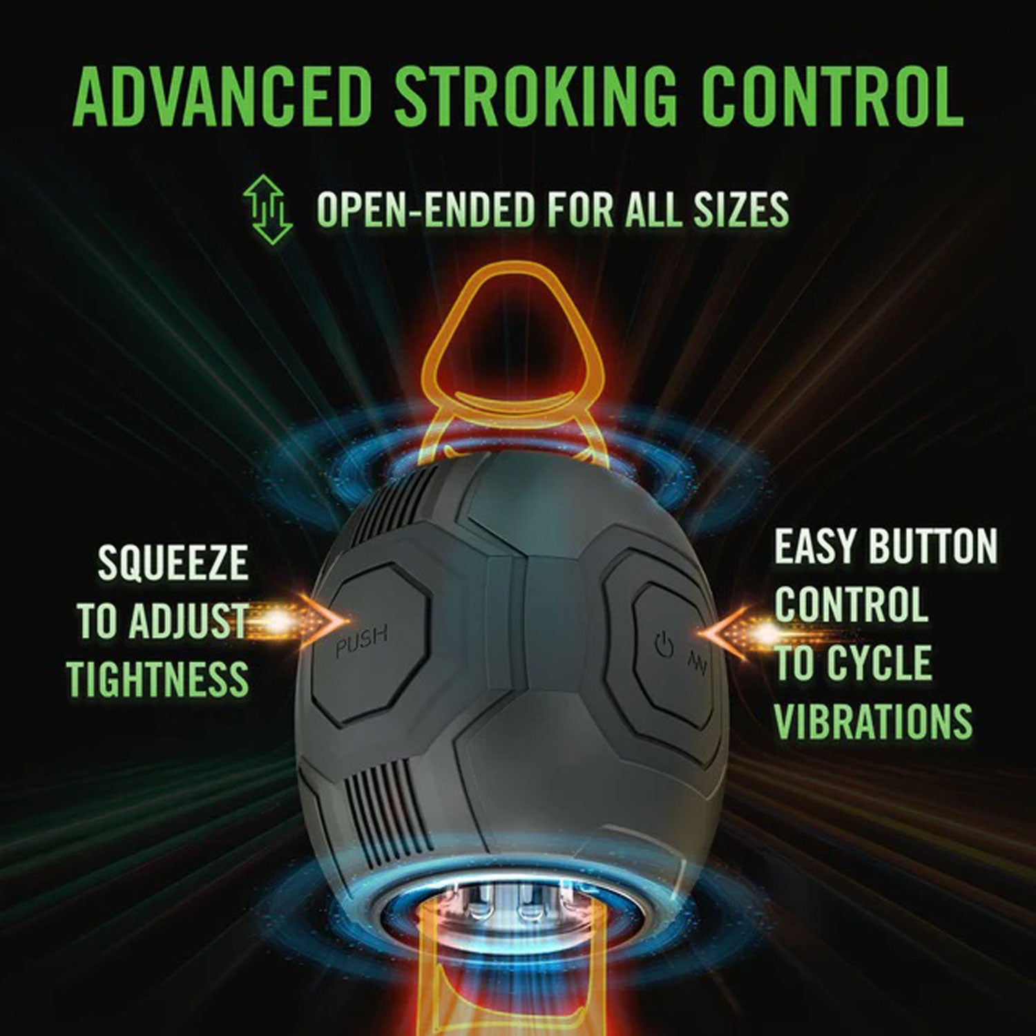 M for Men - Dome X - Vibrating Masturbator - Black | 810138370339 | Available at EroticWarehouse.com