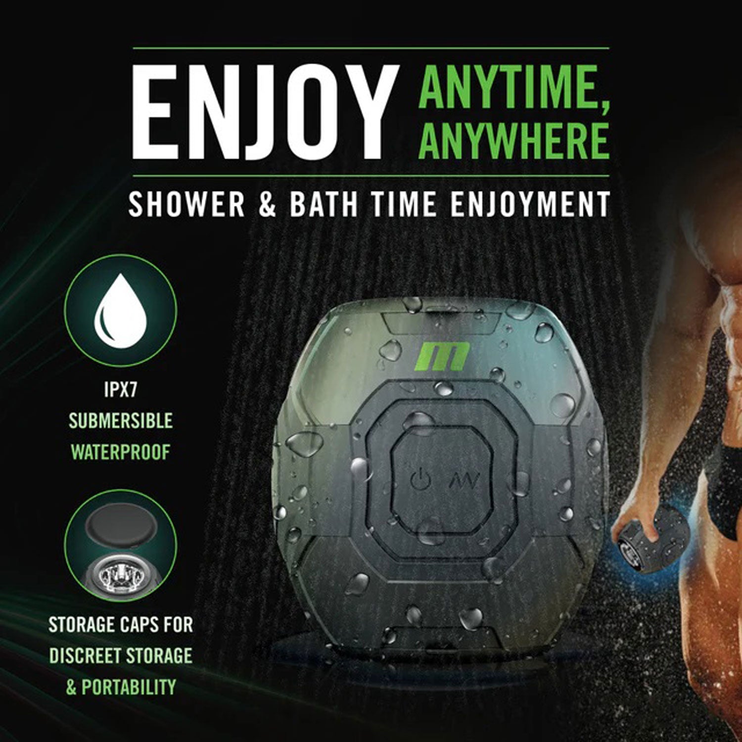 M for Men - Dome X - Vibrating Masturbator - Black | 810138370339 | Available at EroticWarehouse.com