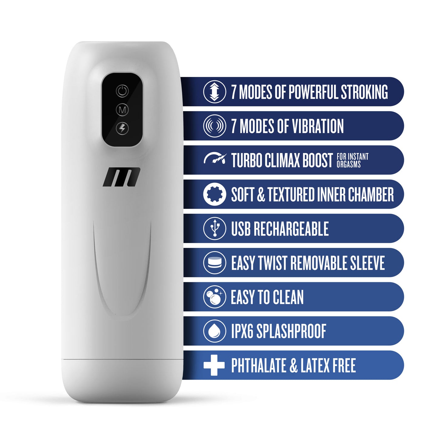M for Men - Robo-Bator - White | 810138370278 | Available at EroticWarehouse.com