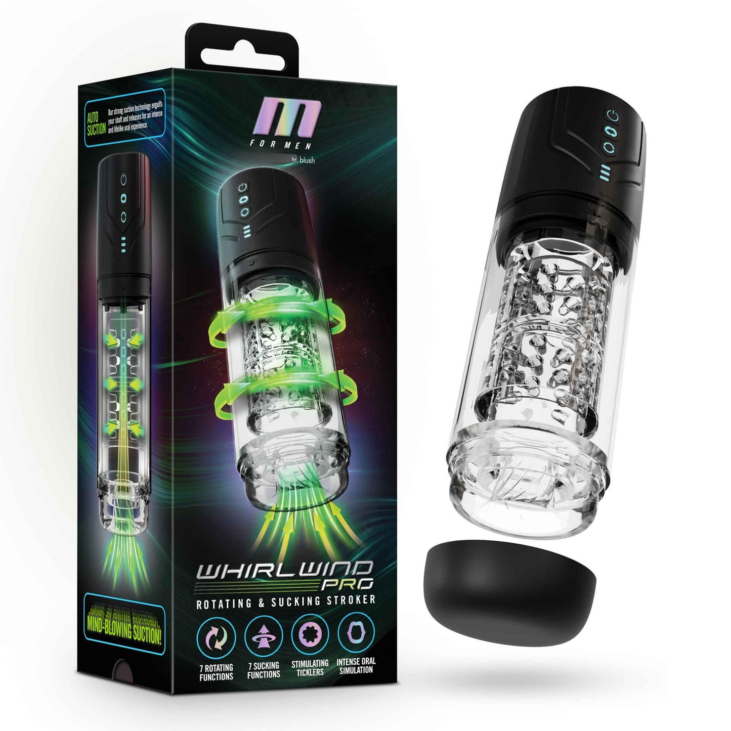 M for Men - Whirlwind Pro - Black | 810138370476 | Available at EroticWarehouse.com