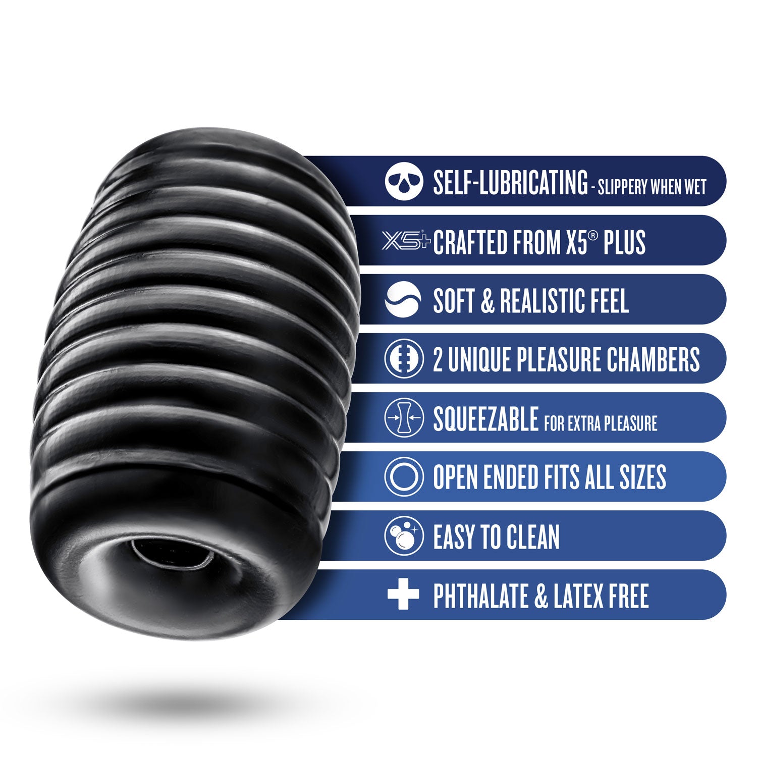 Rize - Grasp - Self-Lubricating Stroker - Black | 819835029878 | Available at EroticWarehouse.com