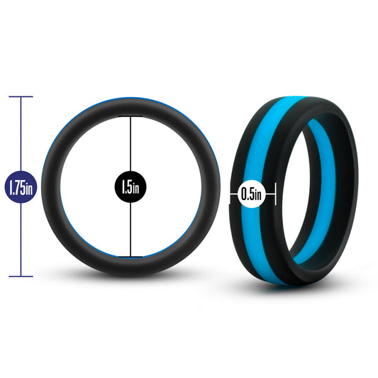 Performance - Silicone Go Pro Cock Ring - Black/blue/black | 853858007734 | Available at EroticWarehouse.com
