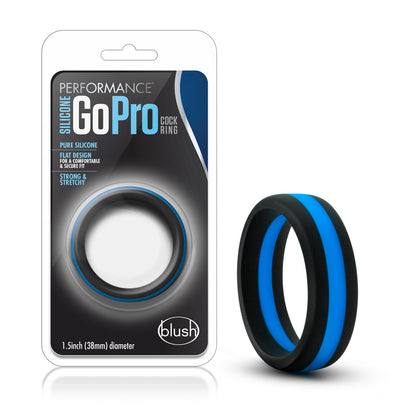 Performance - Silicone Go Pro Cock Ring - Black/blue/black | 853858007734 | Available at EroticWarehouse.com