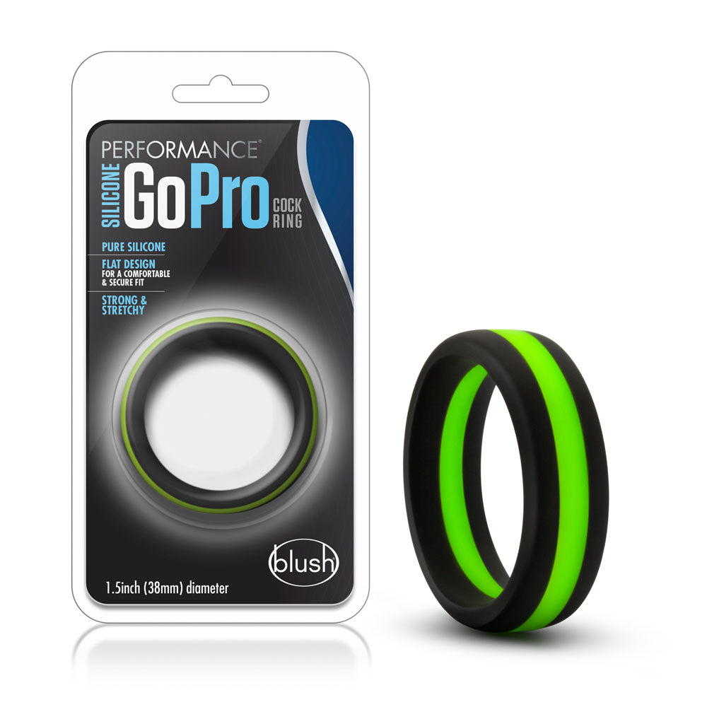 Performance - Silicone Go Pro Cock Ring - Black/green/black | 853858007727 | Available at EroticWarehouse.com