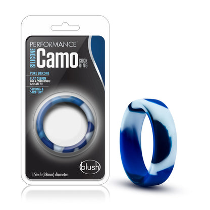 Performance - Silicone Camo Cock Ring - Blue Camoflauge | 853858007765 | Available at EroticWarehouse.com