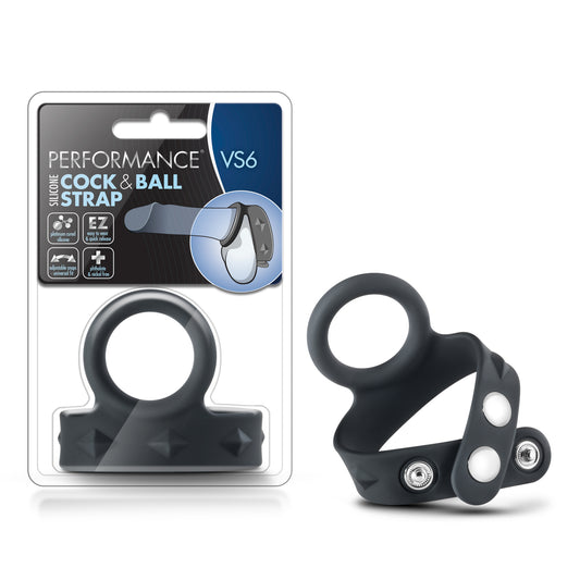 Performance - Vs6 - Silicone Cock & Ball Strap - Black | 850002870138 | Available at EroticWarehouse.com
