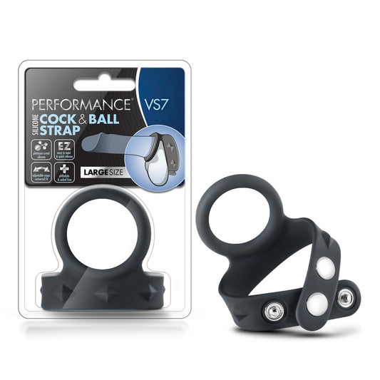 Performance - Vs7 - Silicone Cock & Ball Strap Large - Black | 850002870145 | Available at EroticWarehouse.com