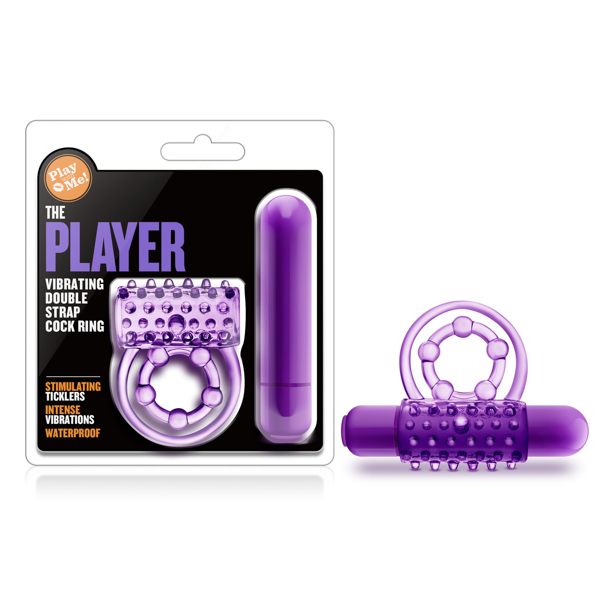 Play With Me - the Player - Vibrating Double Strap Ring - Purple | 853858007444 | Available at EroticWarehouse.com