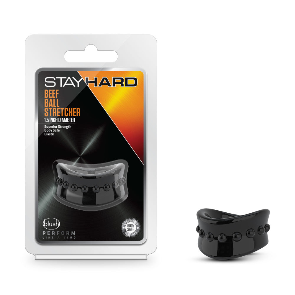 Stay Hard - Beef Ball Stretcher - 1.5 Inch Diameter - Black | 819835026112 | Available at EroticWarehouse.com