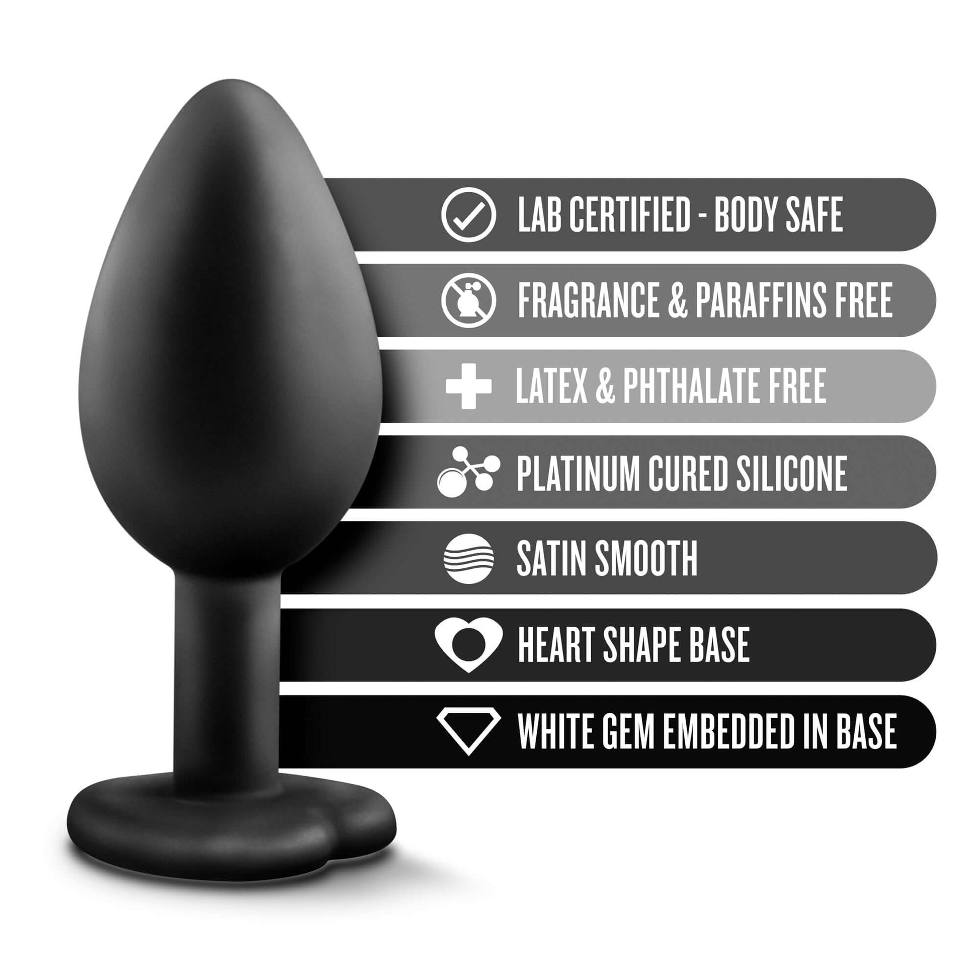 Temptasia - Bling Plug - Small - Black | 819835020745 | Available at EroticWarehouse.com