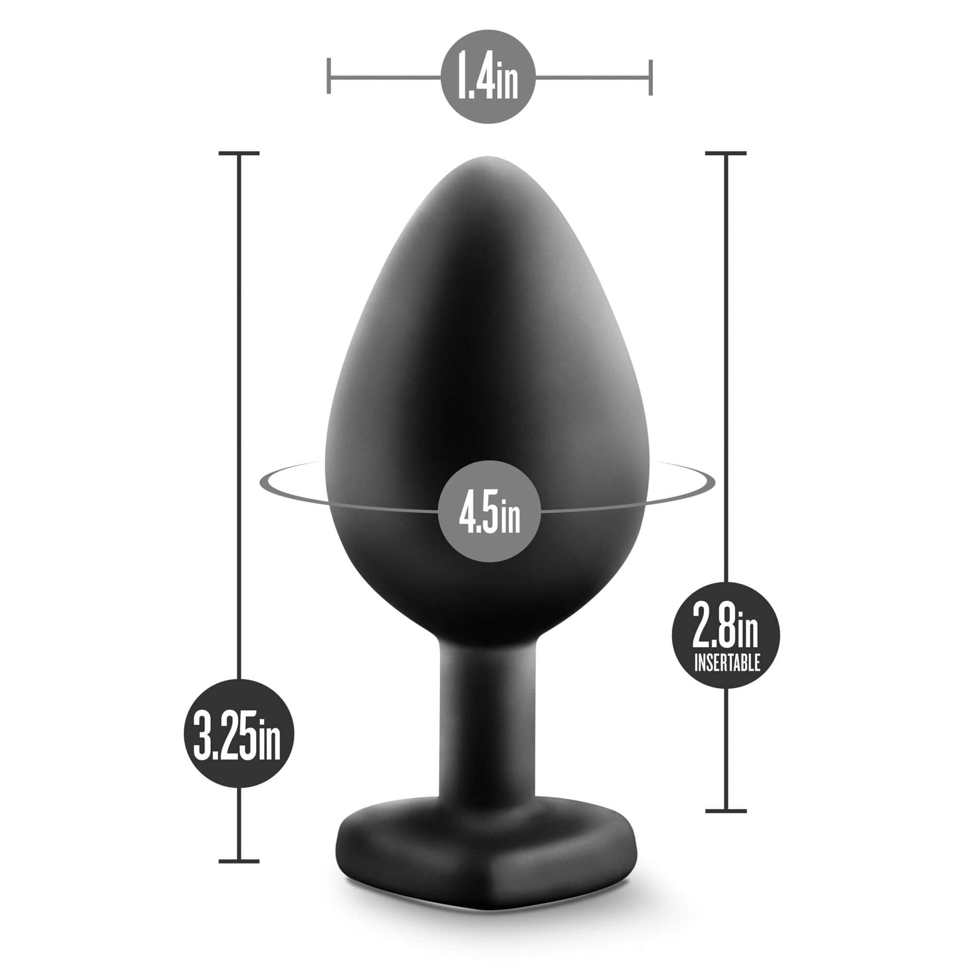 Temptasia - Bling Plug - Medium - Black | 819835020752 | Available at EroticWarehouse.com