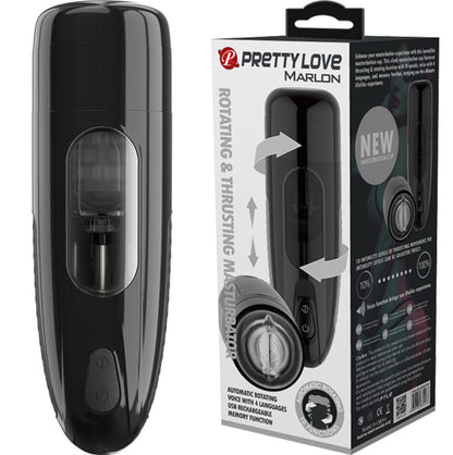 Pretty Love Marlon - Thrusting and Rotating Masturbator - Black | 6959532332476 | Available at EroticWarehouse.com
