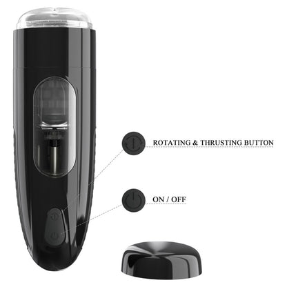 Pretty Love Marlon - Thrusting and Rotating Masturbator - Black | 6959532332476 | Available at EroticWarehouse.com