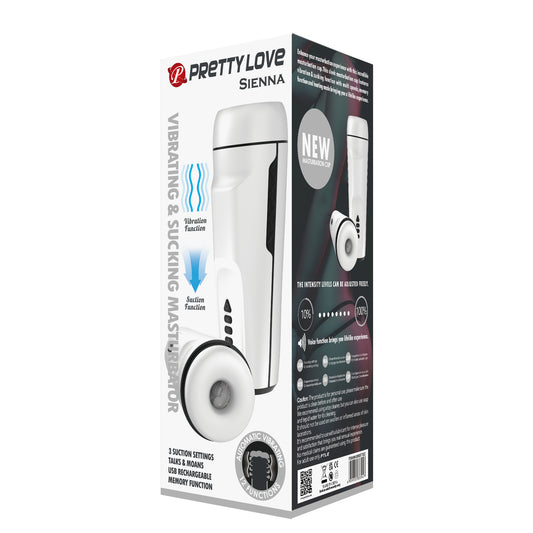 Pretty Love Sienna 12 Function Sucking Stroker - White | 6959532333947 | Available at EroticWarehouse.com