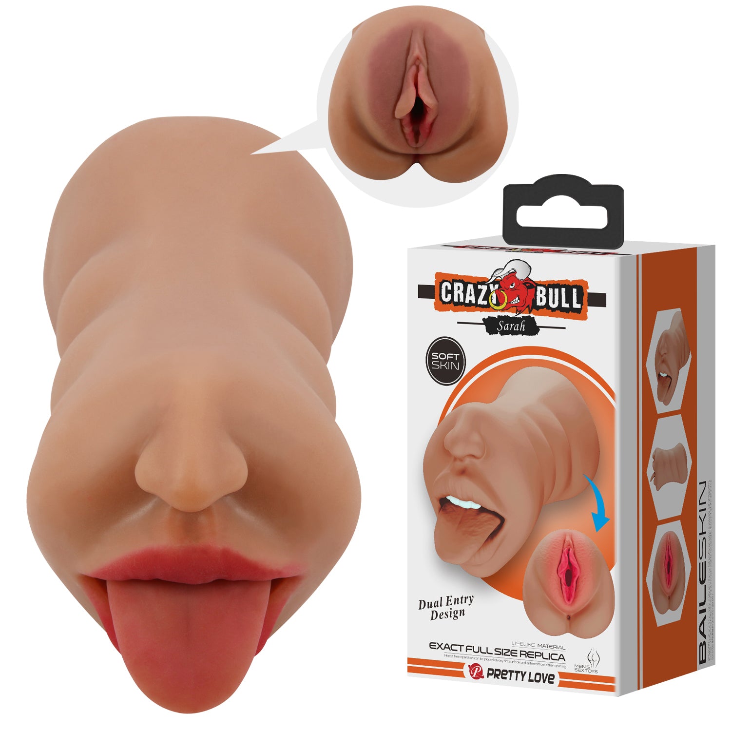Sarah Mouth Masturbator Sleeve - Brown | 6959532360158 | Available at EroticWarehouse.com