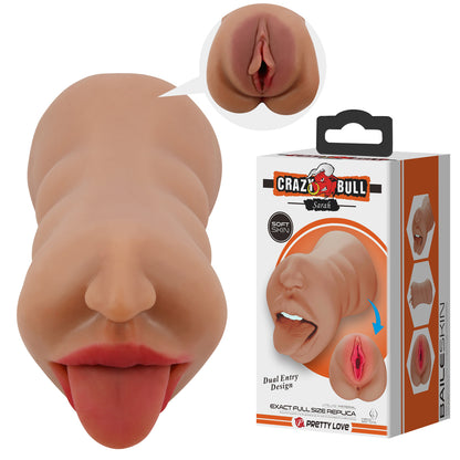 Sarah Mouth Masturbator Sleeve - Brown | 6959532360158 | Available at EroticWarehouse.com