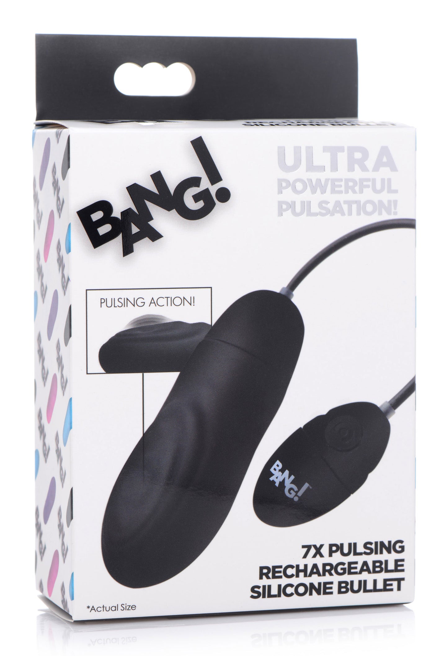 7x Pulsing Rechargeable Silicone Bullet- Black | 848518039071 | Available at EroticWarehouse.com