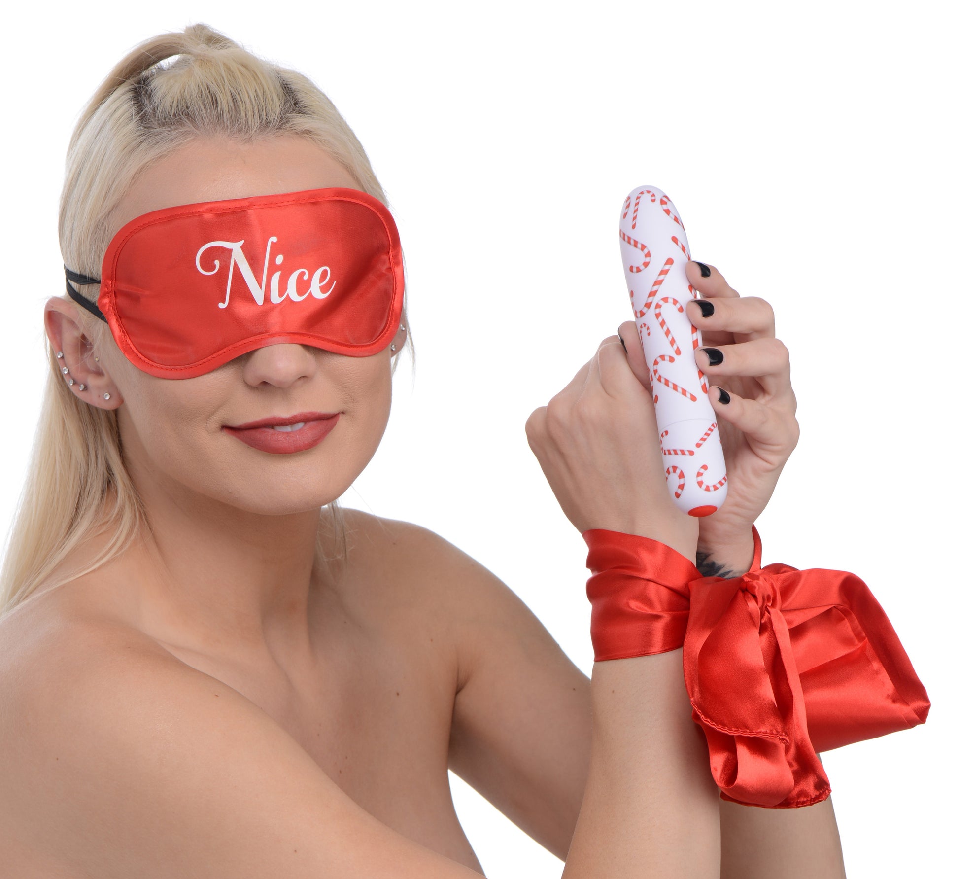 Bang - Naughty Holiday Kit - Wrist Ties XL Bullet and Blindfold | 848518039972 | Available at EroticWarehouse.com