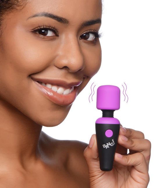 Bang - 10x Vibrating Mini Silicone Wand - Purple | 848518045010 | Available at EroticWarehouse.com
