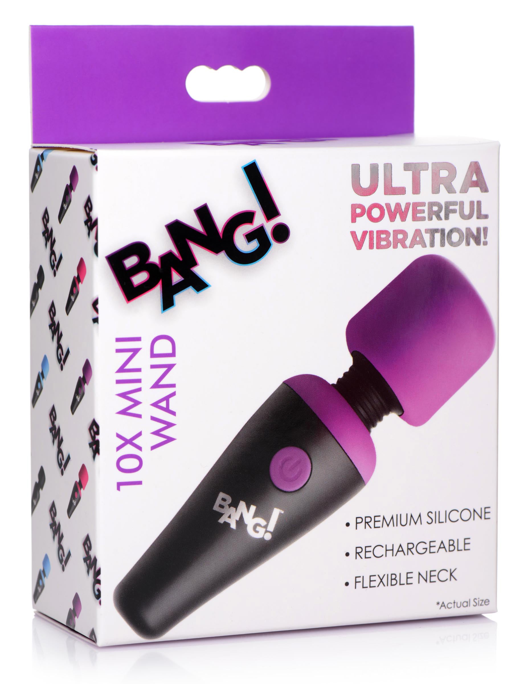 Bang - 10x Vibrating Mini Silicone Wand - Purple | 848518045010 | Available at EroticWarehouse.com