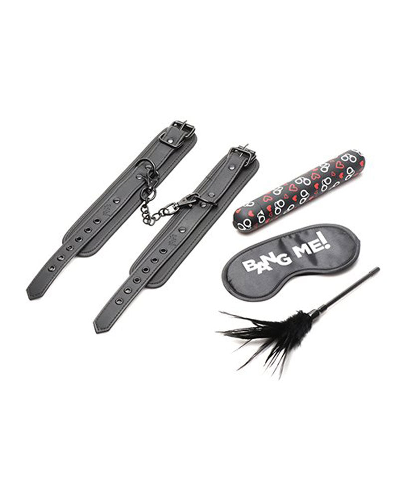 Bang - Bondage Kit - XL Bullet, Cuffs, Tickler and Blindfold - Black | 848518048790 | Available at EroticWarehouse.com