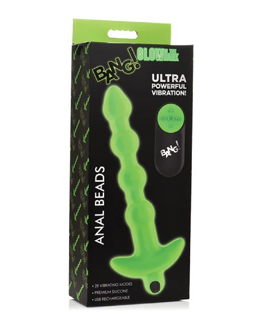 Glow in the Dark Anal Beads - Green | 848518055491 | Available at EroticWarehouse.com
