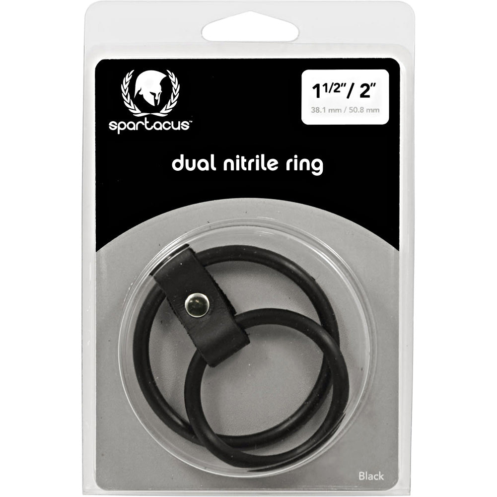 Nitrile Dual Cock Ring - Black | 669729060377 | Available at EroticWarehouse.com