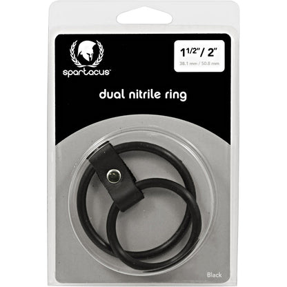 Nitrile Dual Cock Ring - Black | 669729060377 | Available at EroticWarehouse.com