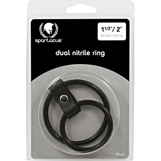Nitrile Dual Cock Ring - Black | 669729060377 | Available at EroticWarehouse.com