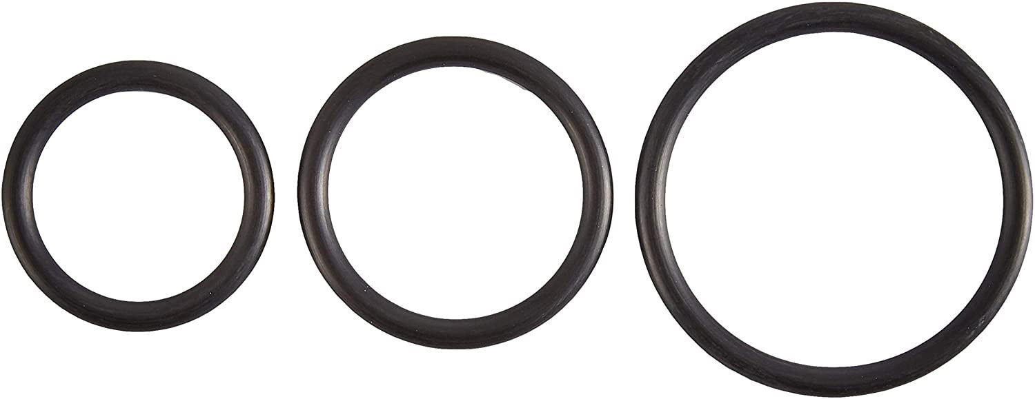 Rubber Cock Ring Set - Black | 669729410141 | Available at EroticWarehouse.com