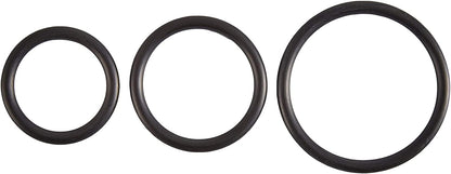 Rubber Cock Ring Set - Black | 669729410141 | Available at EroticWarehouse.com