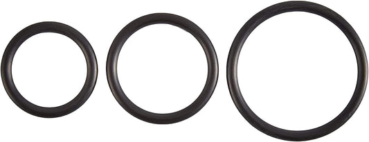 Rubber Cock Ring Set - Black | 669729410141 | Available at EroticWarehouse.com