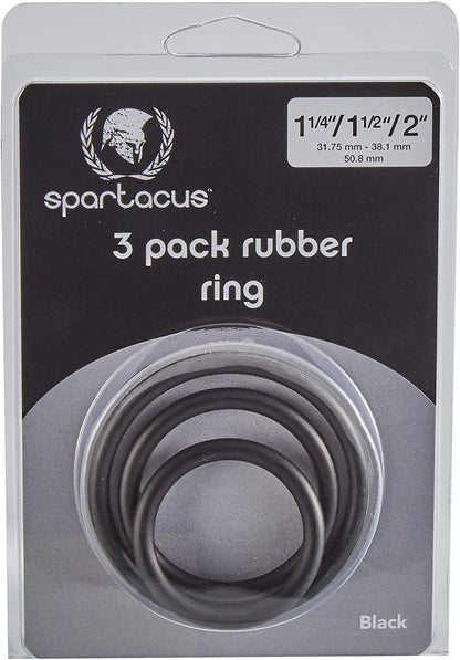 Rubber Cock Ring Set - Black | 669729410141 | Available at EroticWarehouse.com