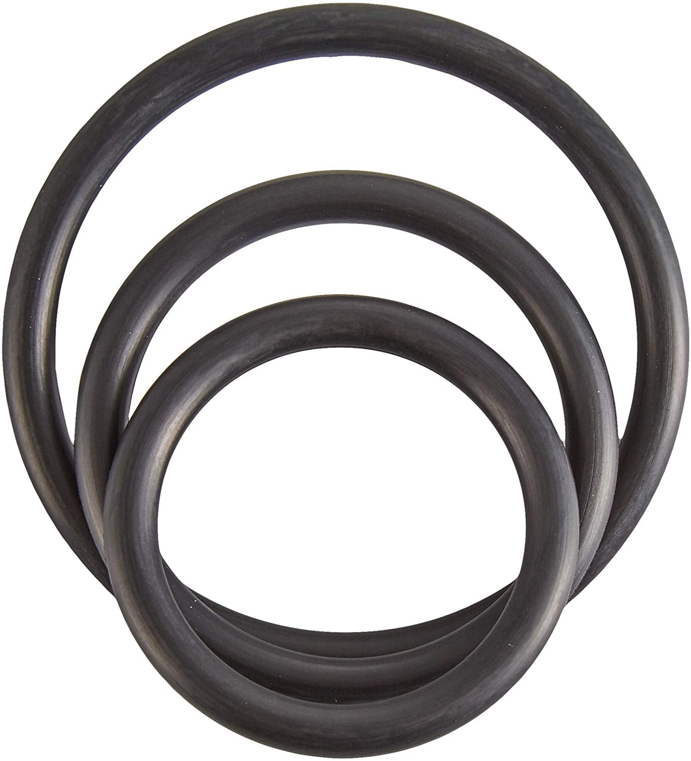 Rubber Cock Ring Set - Black | 669729410141 | Available at EroticWarehouse.com