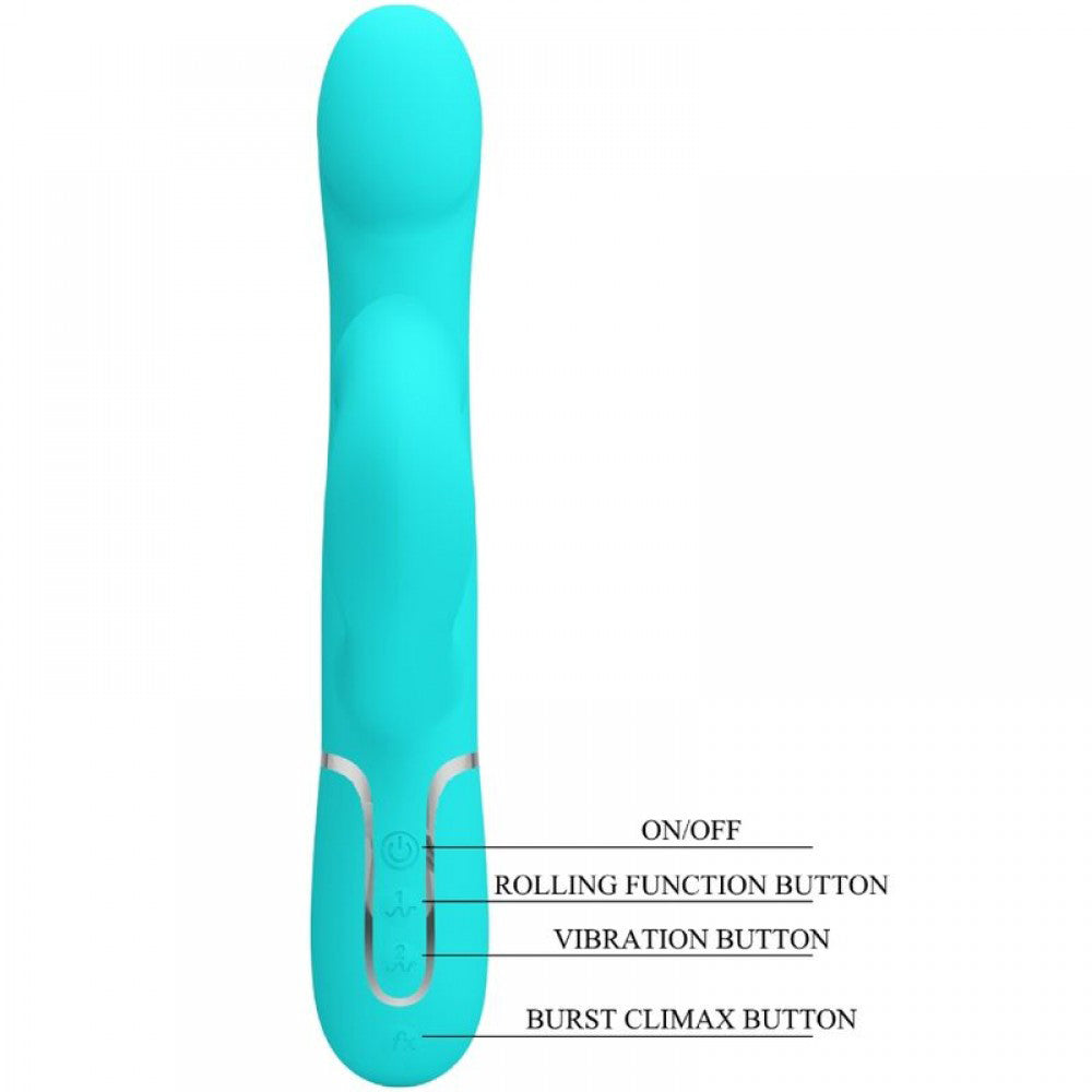 Falin Rabbit Vibrator Pearls - Turquoise | 6959532335835 | Available at EroticWarehouse.com