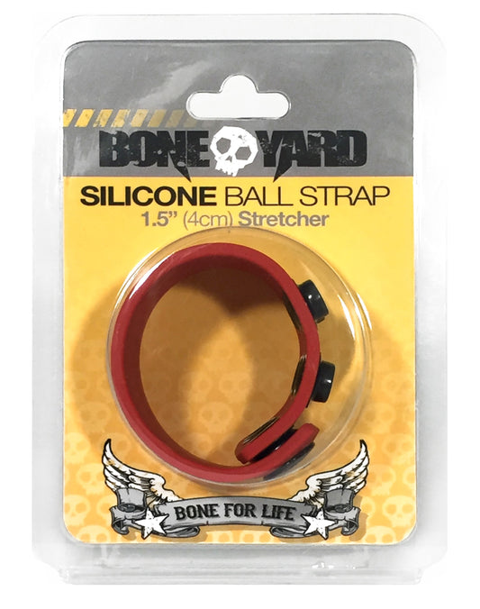 Boneyard Silicone Ball Strap 4cm Stretcher - Red | 666987003122 | Available at EroticWarehouse.com
