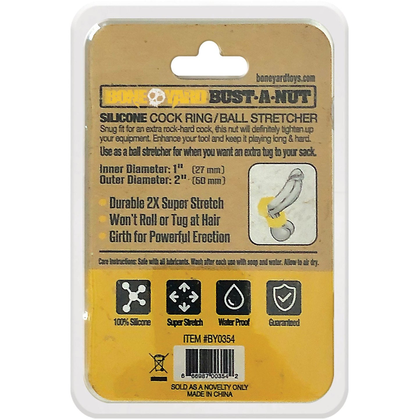 Bust a Nut Cock Ring - Yellow | 666987003542 | Available at EroticWarehouse.com