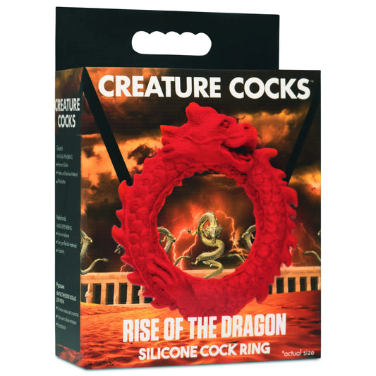 Rise of the Dragon Silicone Cock Ring - Red | 848518053305 | Available at EroticWarehouse.com
