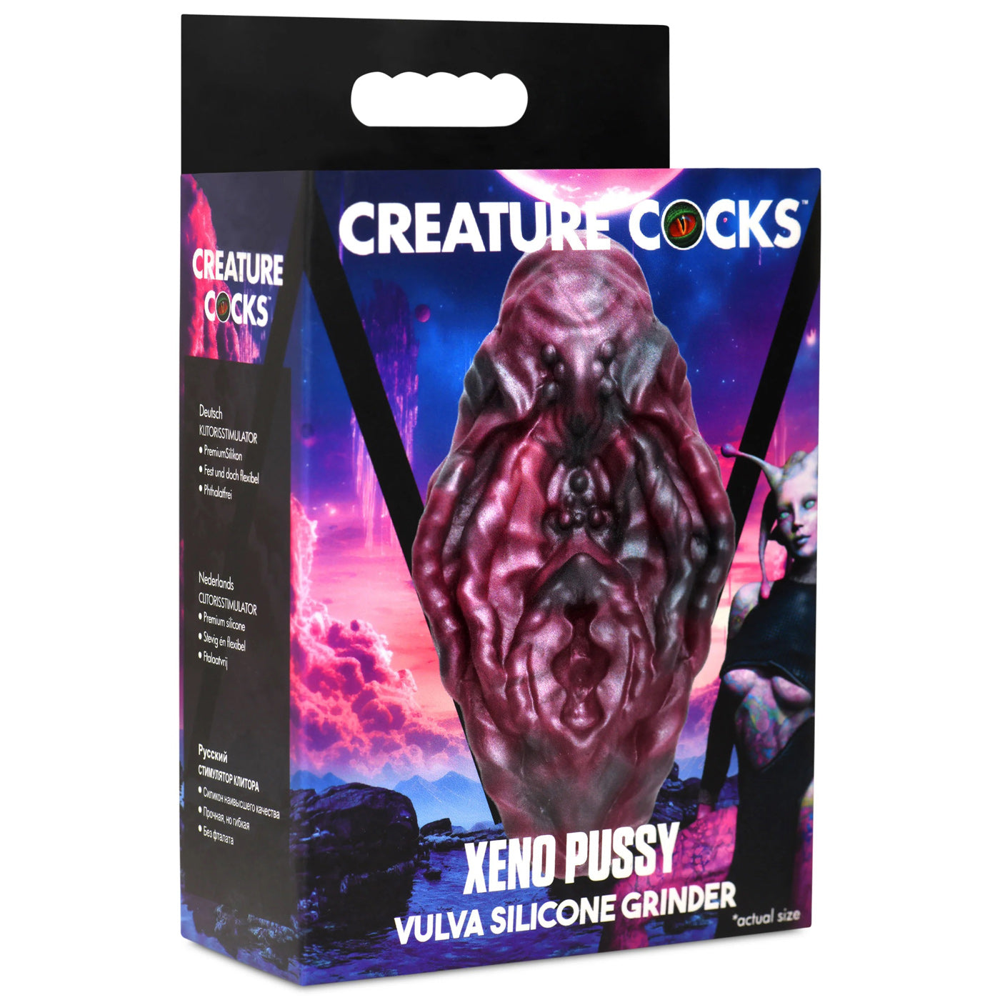 Creature Cocks Xeno Pussy Vulva Silicone Grinder - Red/black | 848518054357 | Available at EroticWarehouse.com