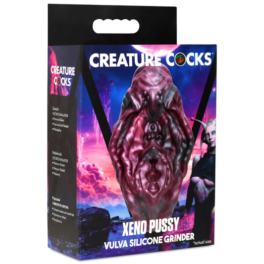 Creature Cocks Xeno Pussy Vulva Silicone Grinder - Red/black | 848518054357 | Available at EroticWarehouse.com